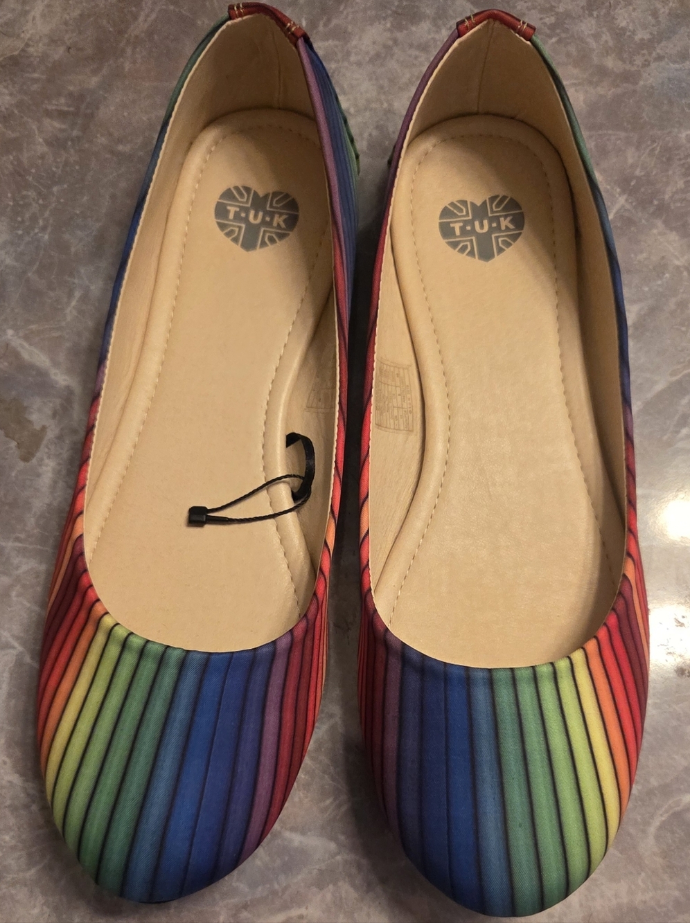 T.U.K Rainbow Striped Ballet Flats - Women's